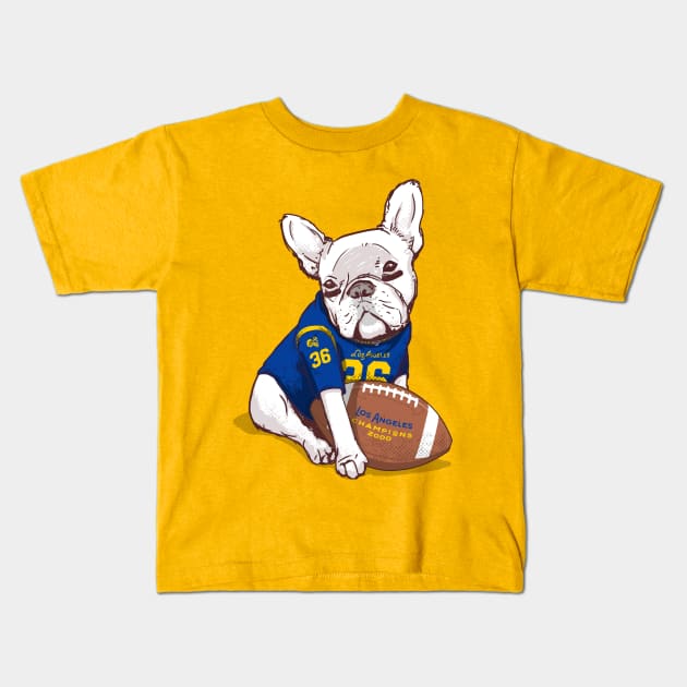 Los Angeles Football Bulldog T-Shirt Kids T-Shirt by flowwestprintandapparel